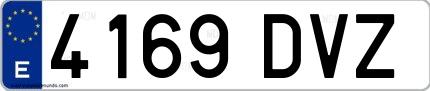 Ejemplo de matrícula española 4169 DVZ