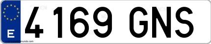 Ejemplo de matrícula española 4169 GNS