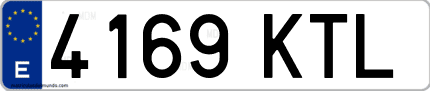 Ejemplo de matrícula de coche ordinaria 4169 KTL