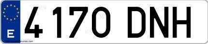 Ejemplo de matrícula española 4170 DNH