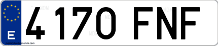 Ejemplo de matrícula de coche ordinaria 4170 FNF