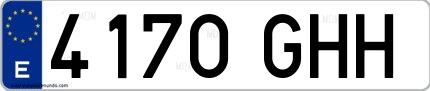 Ejemplo de matrícula española 4170 GHH