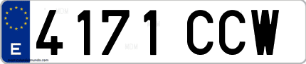 Ejemplo de matrícula de coche ordinaria 4171 CCW
