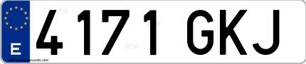 Ejemplo de matrícula española 4171 GKJ