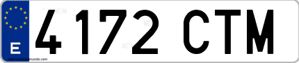 Ejemplo de matrícula de coche ordinaria 4172 CTM