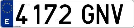 Ejemplo de matrícula española 4172 GNV