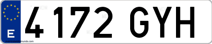 Ejemplo de matrícula de coche ordinaria 4172 GYH