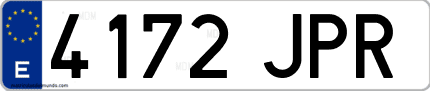Ejemplo de matrícula de coche ordinaria 4172 JPR