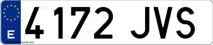 Ejemplo de matrícula española 4172 JVS