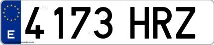 Ejemplo de matrícula española 4173 HRZ