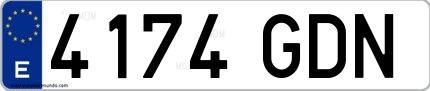 Ejemplo de matrícula española 4174 GDN
