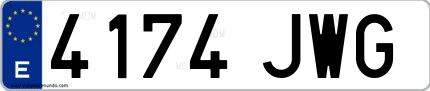 Ejemplo de matrícula española 4174 JWG