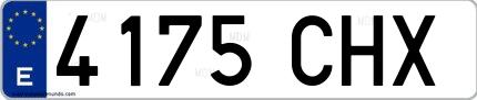 Ejemplo de matrícula de coche ordinaria 4175 CHX