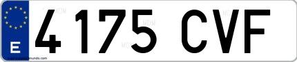 Ejemplo de matrícula española 4175 CVF