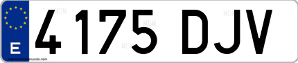 Ejemplo de matrícula de coche ordinaria 4175 DJV