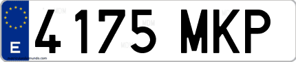 Ejemplo de matrícula de coche ordinaria 4175 MKP