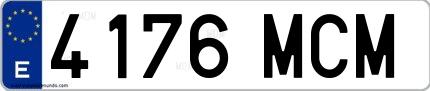 Ejemplo de matrícula española 4176 MCM