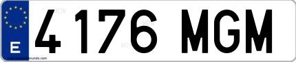 Ejemplo de matrícula española 4176 MGM
