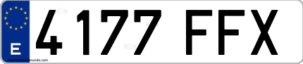 Ejemplo de matrícula de coche ordinaria 4177 FFX