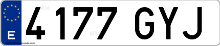 Ejemplo de matrícula de coche ordinaria 4177 GYJ