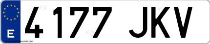 Ejemplo de matrícula española 4177 JKV