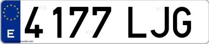 Ejemplo de matrícula española 4177 LJG