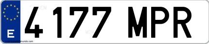 Ejemplo de matrícula española 4177 MPR