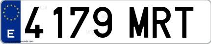 Ejemplo de matrícula española 4179 MRT