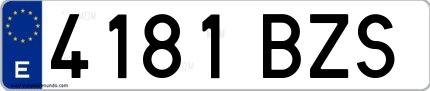 Ejemplo de matrícula española 4181 BZS