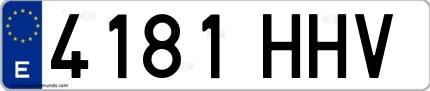 Ejemplo de matrícula española 4181 HHV