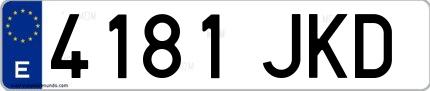 Ejemplo de matrícula española 4181 JKD