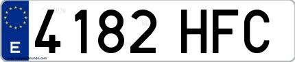 Ejemplo de matrícula española 4182 HFC