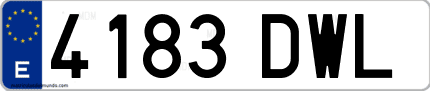 Ejemplo de matrícula de coche ordinaria 4183 DWL