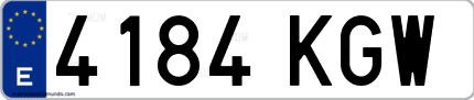 Ejemplo de matrícula de coche ordinaria 4184 KGW