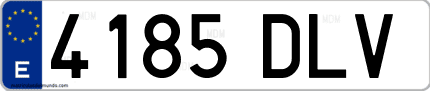 Ejemplo de matrícula de coche ordinaria 4185 DLV