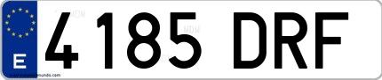 Ejemplo de matrícula española 4185 DRF