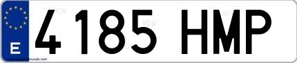 Ejemplo de matrícula española 4185 HMP