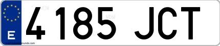 Ejemplo de matrícula española 4185 JCT