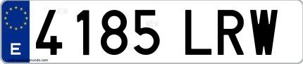 Ejemplo de matrícula española 4185 LRW