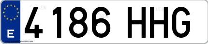 Ejemplo de matrícula española 4186 HHG