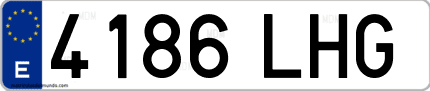 Ejemplo de matrícula de coche ordinaria 4186 LHG