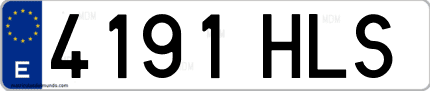 Ejemplo de matrícula de coche ordinaria 4191 HLS