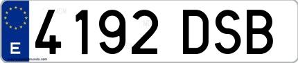 Ejemplo de matrícula española 4192 DSB