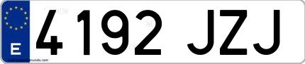Ejemplo de matrícula española 4192 JZJ