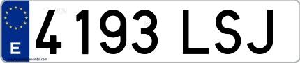 Ejemplo de matrícula española 4193 LSJ