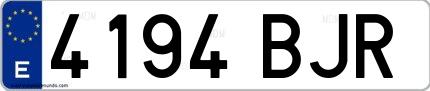 Ejemplo de matrícula española 4194 BJR