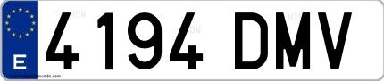 Ejemplo de matrícula española 4194 DMV