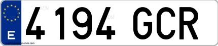 Ejemplo de matrícula española 4194 GCR