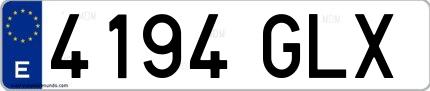 Ejemplo de matrícula española 4194 GLX