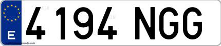 Ejemplo de matrícula española 4194 NGG